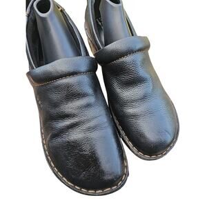 BOC Black Leather Clogs Womens Size 10 GUC